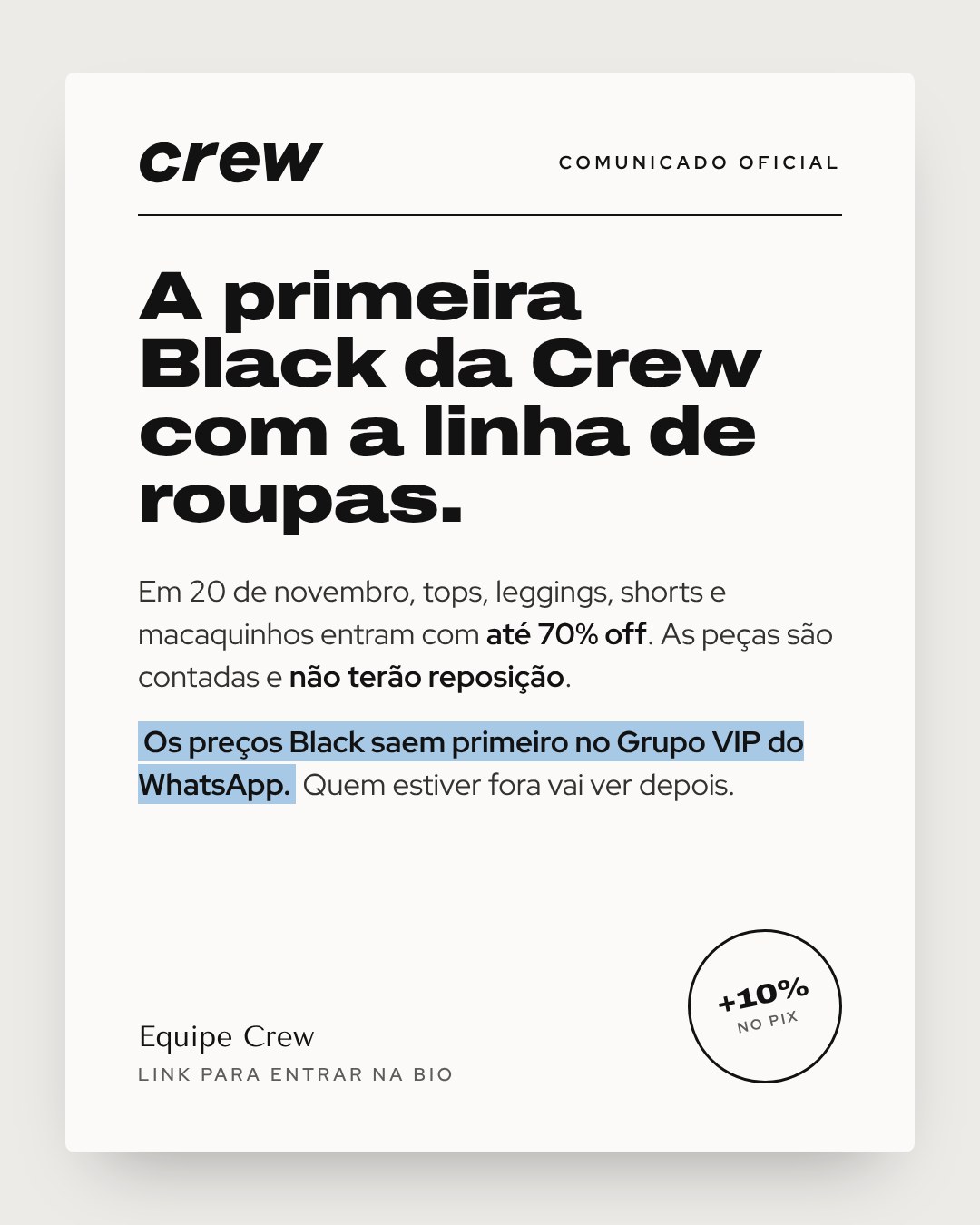 Criativo 04: Comunicado
